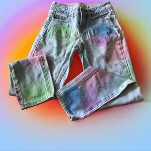 Justice premium jeans colorful girls size 10S colored front 🌸 pretty